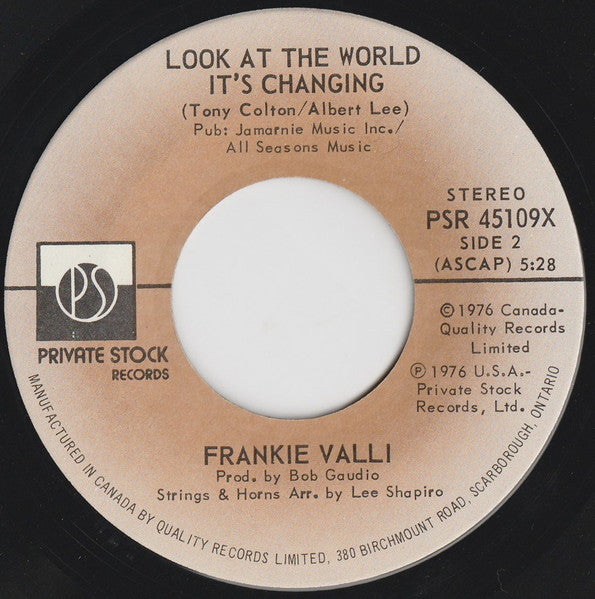 Frankie Valli : Boomerang (7", Single)