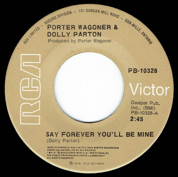 Porter Wagoner & Dolly Parton* : Say Forever You'll Be Mine (7", Single)