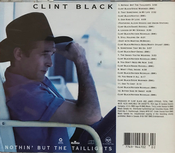 Clint Black : Nothin' But The Taillights (CD, Album, Club)