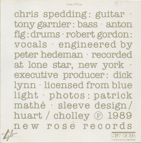 Robert Gordon (2) : Live At Lone Star (CD, Album, RE)