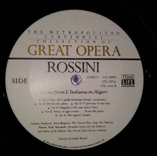 Rossini* : Scenes From The Barber Of Seville – L'Italiana In Algeri – The Siege Of Corinth – William Tell (4xLP + Box, Comp)