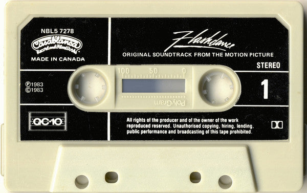 Various : Flashdance (Original Soundtrack From The Motion Picture) (Cass, Album, Whi)