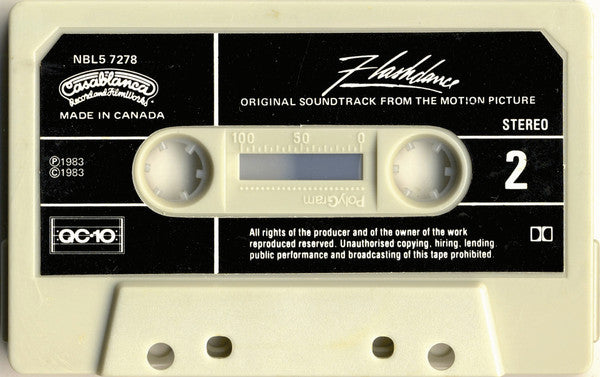 Various : Flashdance (Original Soundtrack From The Motion Picture) (Cass, Album, Whi)