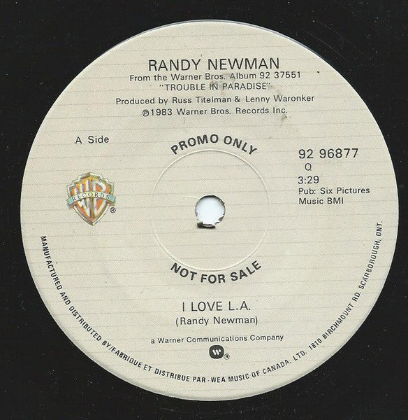 Randy Newman : I Love L.A. (7", Promo)
