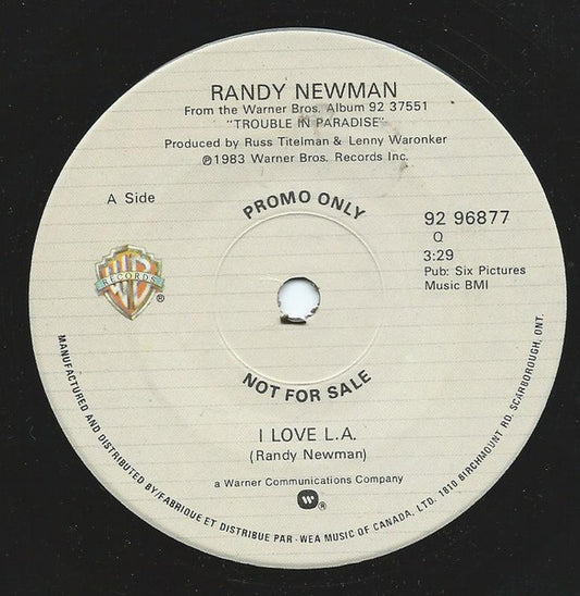 Randy Newman : I Love L.A. (7", Promo)