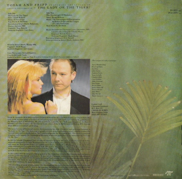 Toyah & Robert Fripp Featuring The League Of Crafty Guitarists : The Lady Or The Tiger? (LP, Album)