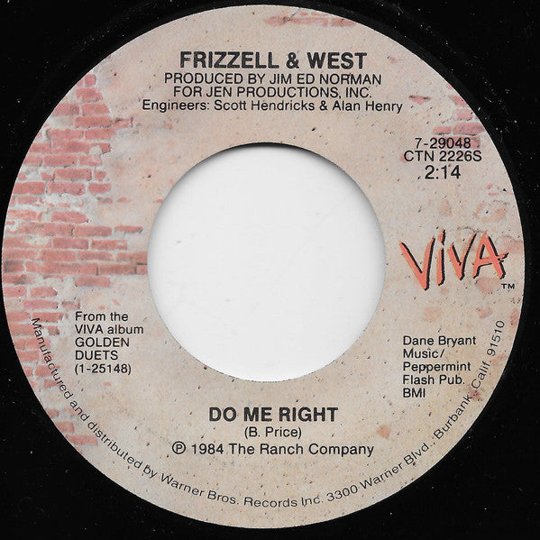 David Frizzell & Shelly West : Do Me Right (7", Spe)