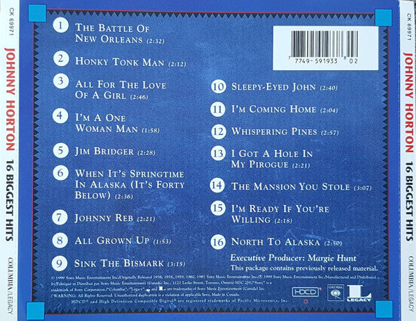 Johnny Horton : 16 Biggest Hits (HDCD, Comp)