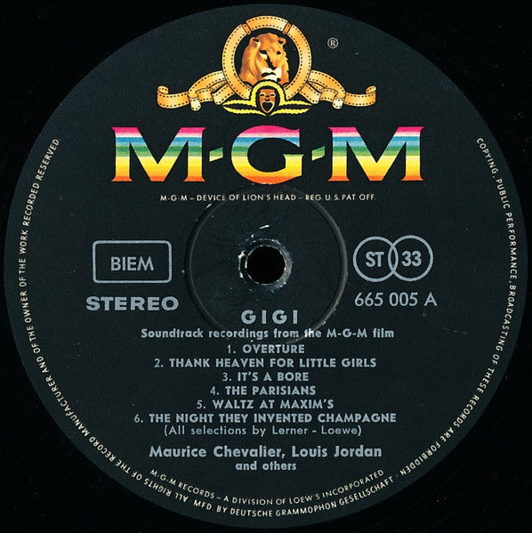 Alan Jay Lerner - Frederick Loewe* : Gigi (Original Cast Sound Track Album) (LP, Album)