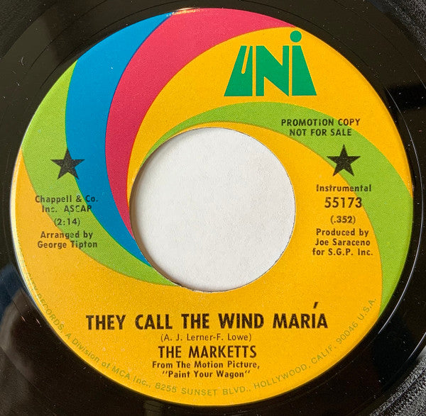 The Marketts : They Call The Wind Maria / The Undefeated (7", Promo)