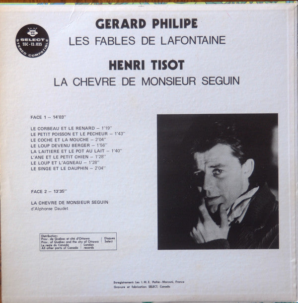 Gérard Philipe / Henri Tisot : Fables De La Fontaine / La Chevre De Monsieur Seguin (LP, Album)