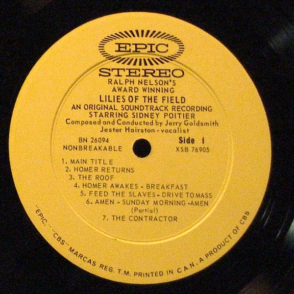 Jerry Goldsmith : Lilies Of The Field (An Original Sound Track Recording) Ralph Nelson's Award Winning-Starring Sidney Poitier (LP, Album)