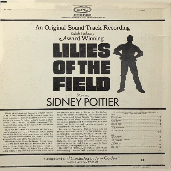 Jerry Goldsmith : Lilies Of The Field (An Original Sound Track Recording) Ralph Nelson's Award Winning-Starring Sidney Poitier (LP, Album)