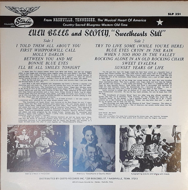Lulu Belle And Scotty : Sweethearts Still (LP, Album, Mono, RE)