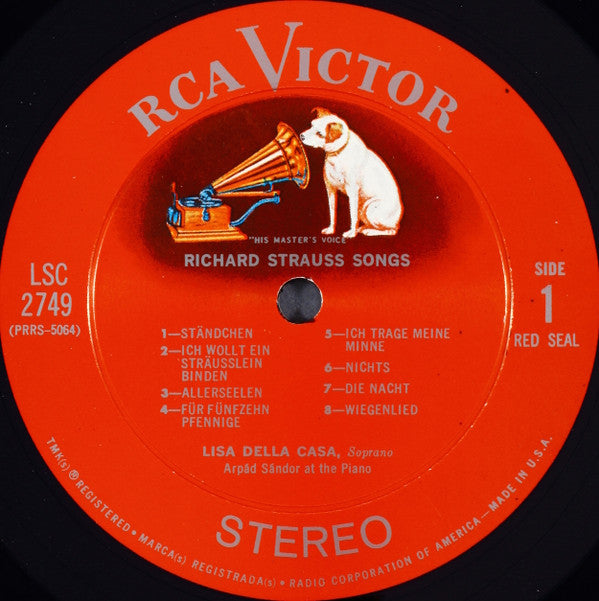 Lisa Della Casa : Richard Strauss Songs (LP, Album)