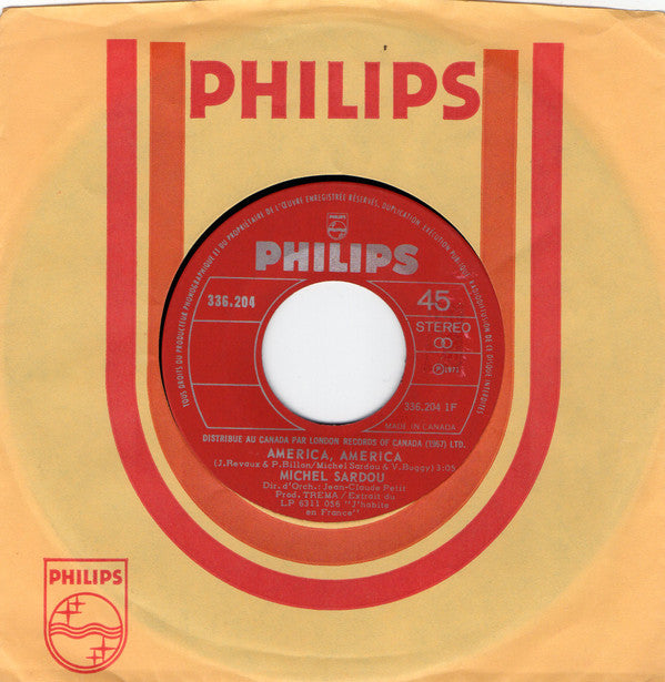 Michel Sardou : America America (7", Single)