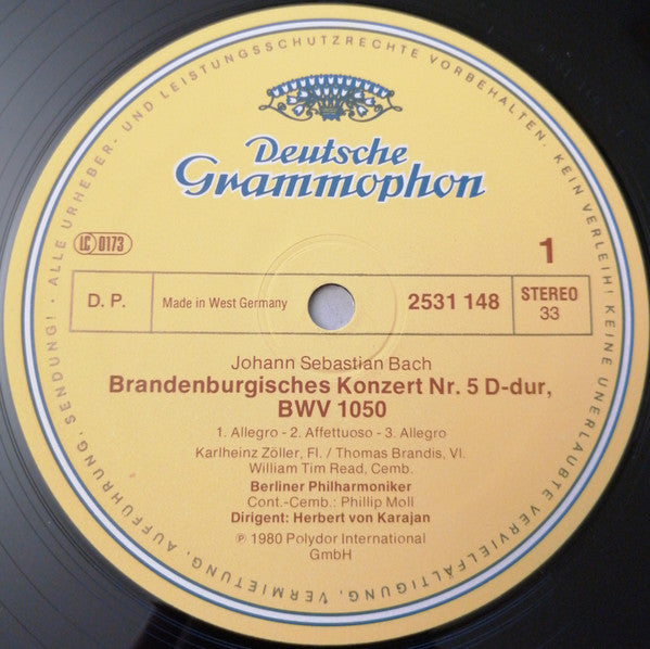 Johann Sebastian Bach, Herbert Von Karajan, Berliner Philharmoniker : Brandenburgische Konzerte / Brandenburg Concertos / Les Concertos Brandebourgeois (2xLP + Box)