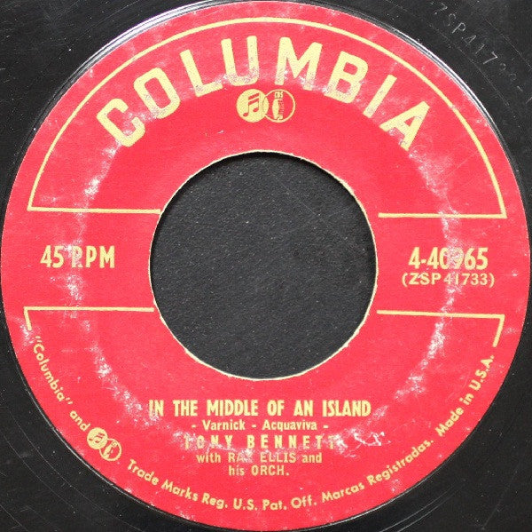 Tony Bennett : I Am / In The Middle Of An Island (7", Single, Styrene, Bri)