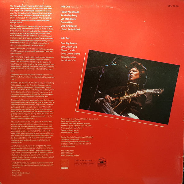 John Hammond* : Live (LP, Album)