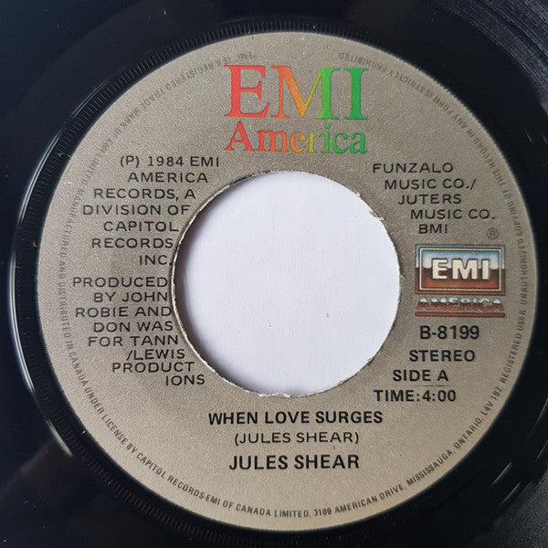 Jules Shear : When Love Surges (7", Single)