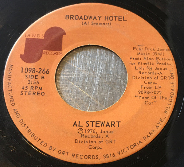 Al Stewart : Year Of The Cat (7", Single)