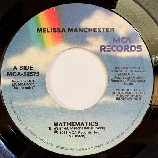 Melissa Manchester : Mathematics (7", Single)