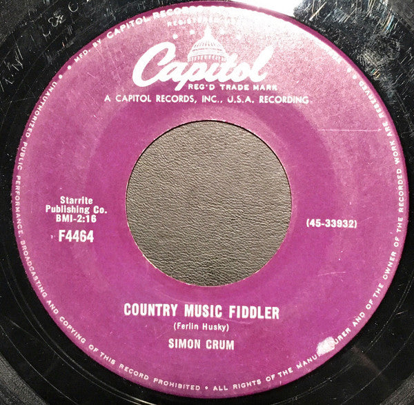 Simon Crum : Country Music Fiddler (7", Single)
