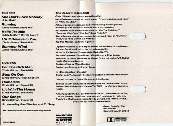 Desert Rose Band : Running (Cass, Album, Dol)