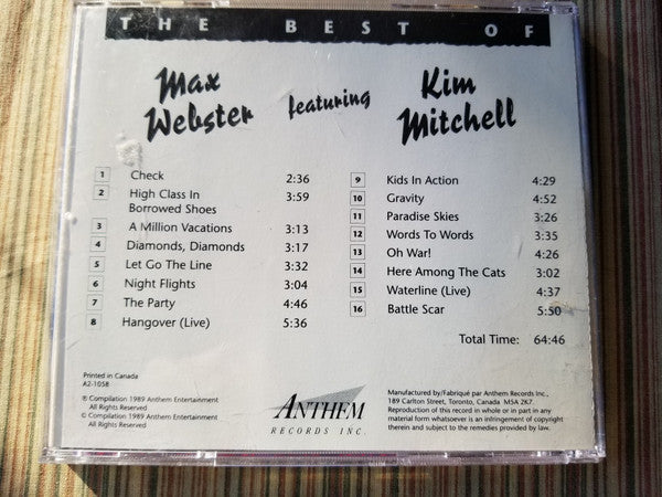 Max Webster Featuring Kim Mitchell : The Best Of Max Webster Featuring Kim Mitchell (CD, Album, Comp)