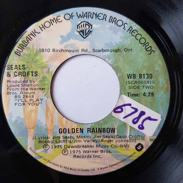 Seals & Crofts : Castles In The Sand (7", Single)