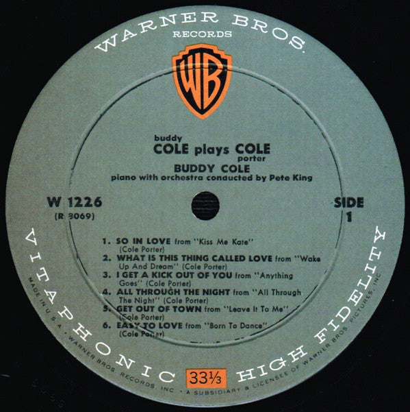 Buddy Cole : Buddy Cole Plays Cole Porter (LP, Album, Mono, Dlx, RE)