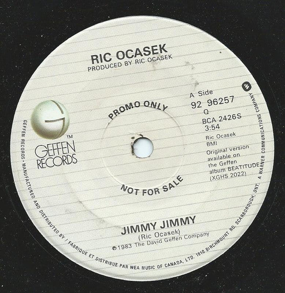 Ric Ocasek : Jimmy Jimmy (7", Promo)