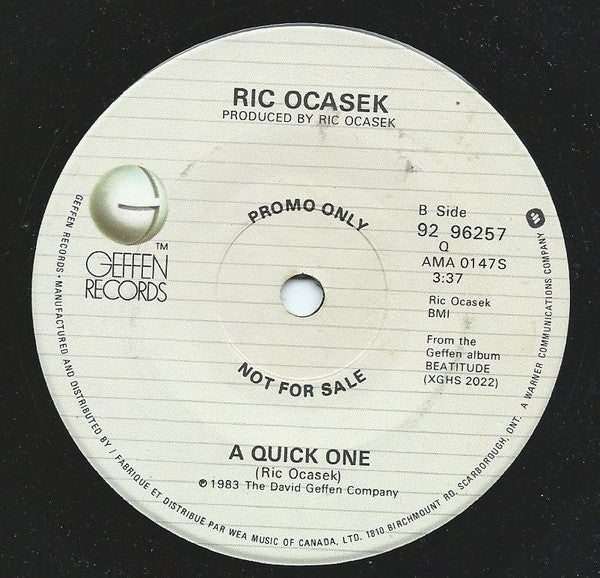 Ric Ocasek : Jimmy Jimmy (7", Promo)