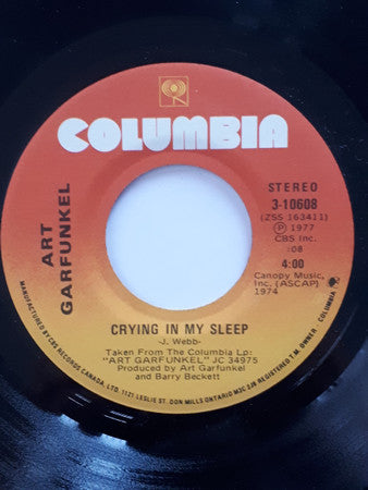 Art Garfunkel : Crying In My Sleep (7", Single)