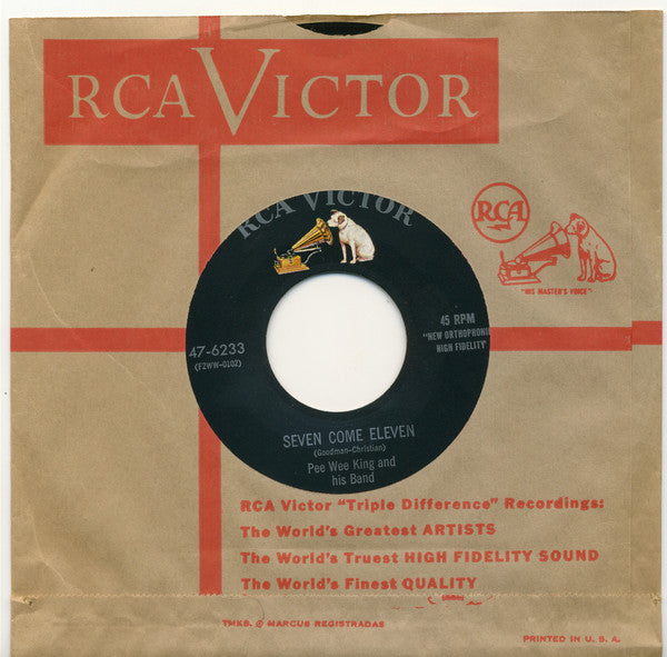 Pee Wee King & His Band : Seven Come Eleven / Farewell Blues (7", Single)