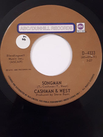 Cashman & West : Songman (7", Single)
