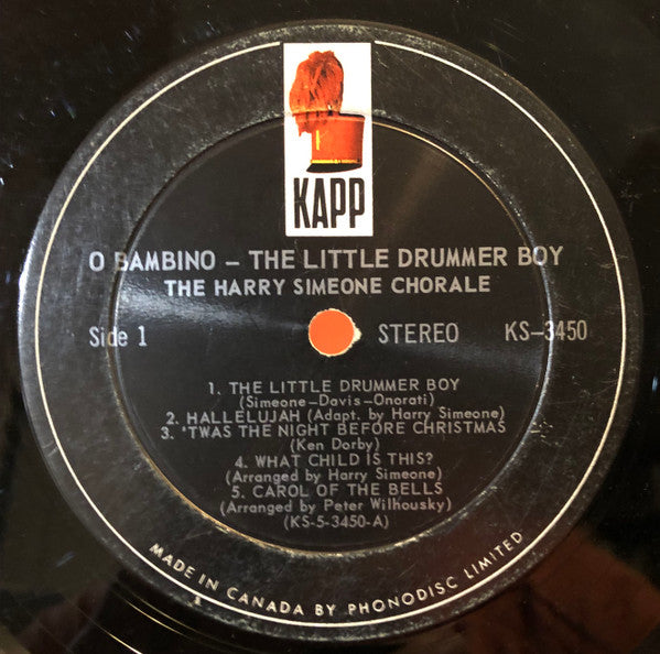 The Harry Simeone Chorale : O Bambino - The Little Drummer Boy (LP, Album)