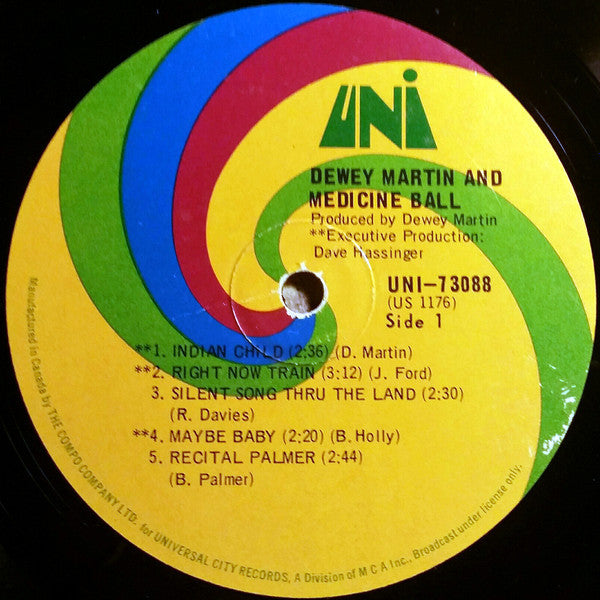 Dewey Martin And Medicine Ball : Dewey Martin And Medicine Ball (LP, Album, Gat)