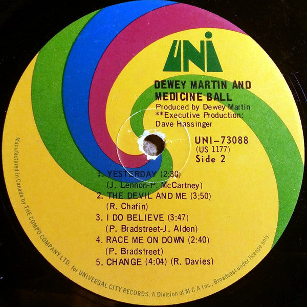 Dewey Martin And Medicine Ball : Dewey Martin And Medicine Ball (LP, Album, Gat)