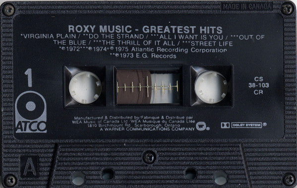 Roxy Music : Greatest Hits (Cass, Comp, RE, Dol)