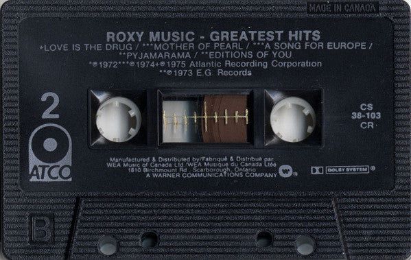 Roxy Music : Greatest Hits (Cass, Comp, RE, Dol)