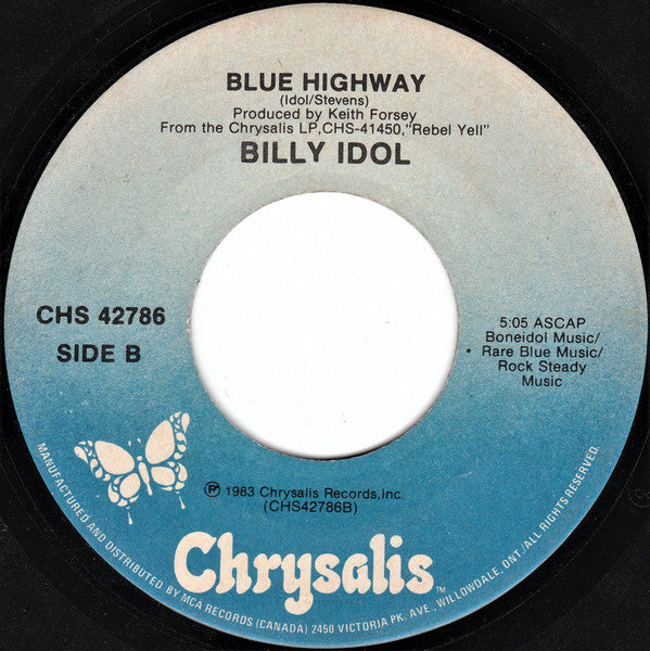 Billy Idol : Eyes Without A Face (7", Single)