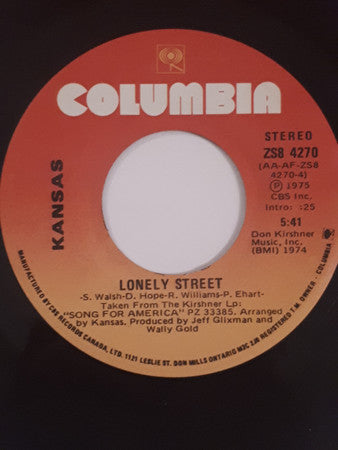Kansas (2) : What's On My Mind (7", Single)