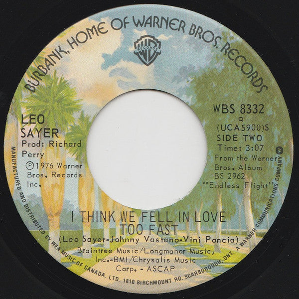 Leo Sayer : When I Need You (7", Single, Qua)