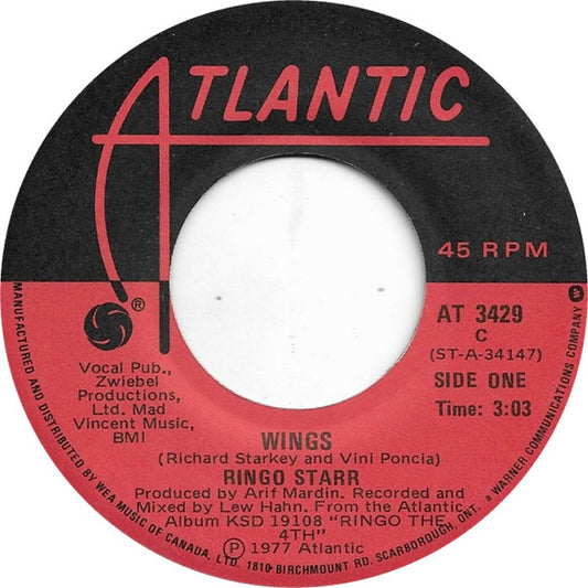 Ringo Starr : Wings / Just A Dream (7", Single)