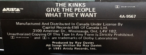 The Kinks : Give The People What They Want (Cass, Album, Dol)