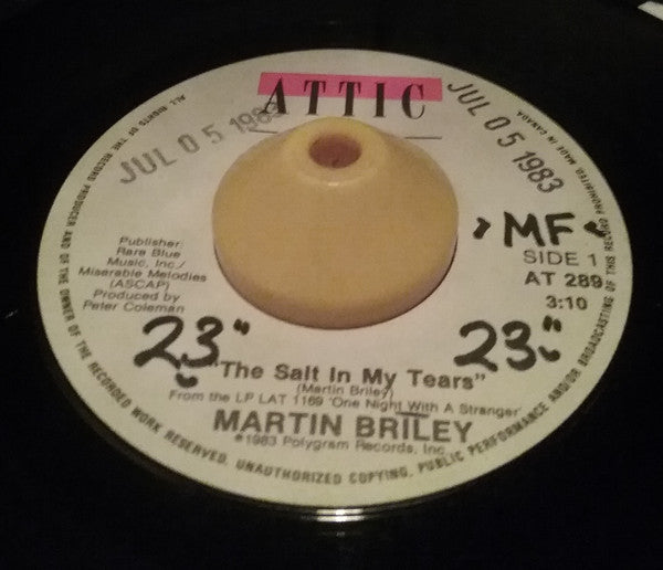 Martin Briley : The Salt In My Tears (7", Single)