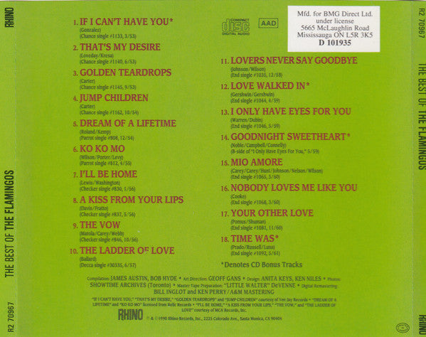 The Flamingos : The Best Of The Flamingos (CD, Comp, Club, RM)