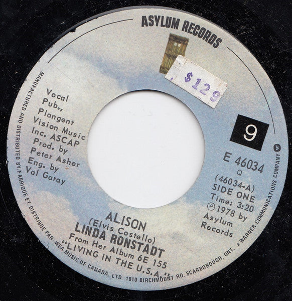 Linda Ronstadt : Alison/Mohammed's Radio (7")
