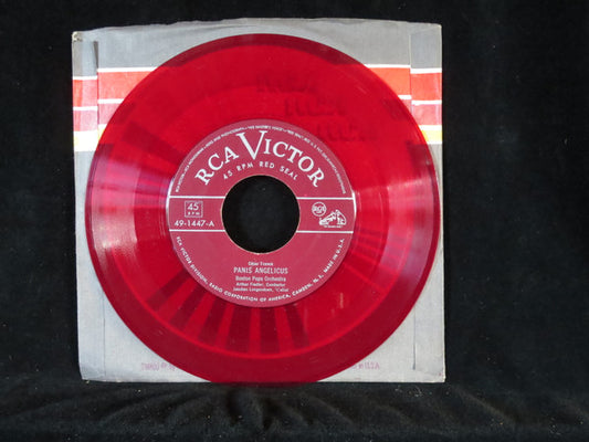 Boston Pops Orchestra, Arthur Fiedler : Panis Angelicus / Ave Maria (7", Single, Red)